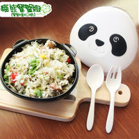 Cornflower玉米花 快樂森林玉米餐具-熊貓餐盒 (匙+叉)5入
