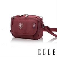 【ELLE】法式優雅時尚 旅行隨身收納包/票券包/手機包(酒紅 EL83472-80)