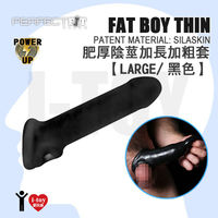 美國玩美先生 肥厚陰莖加長加粗套-LARGE/黑色