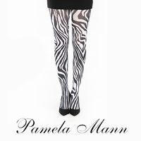 【摩達客】英國進口義大利製【Pamela Mann】黑白斑馬圖紋印花彈性褲襪