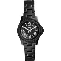 FOSSIL Cecile 羅馬晶鑽陶瓷女錶-黑/30mm CE1091
