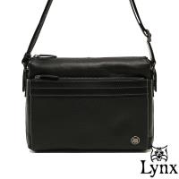 Lynx - 山貓真皮經典款極品型男橫式斜背包(大)-共2色