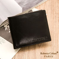 Roberta Colum - 魅力無限牛皮款8卡1照左右翻短夾-共2色
