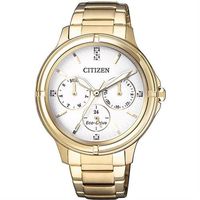 CITIZEN 星辰 光動能新時代日曆女錶-白x金/38mm FD2032-55A