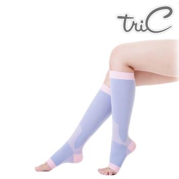 【Tric】台灣製造 睡眠機能 美腿露趾中統小腿襪 單雙