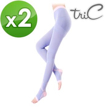 【Tric】台灣製造 睡眠專用 機能美腿露趾褲襪 2雙