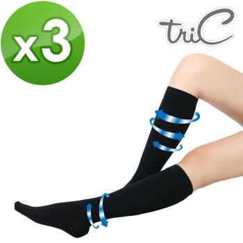 【Tric】台灣製造 200Den超完美顯瘦中統壓力襪 3雙