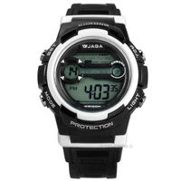 JAGA 捷卡 / M1126-AD / 搶眼青春活力電子運動橡膠手錶 黑色 39mm