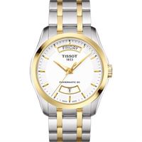 TISSOT 天梭 建構師 Powermatic 80 機械腕錶-白x雙色/39mm T0354072201101