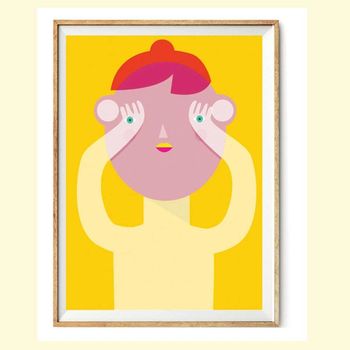 【摩達客】西班牙知名插畫家Judy Kaufmann藝術創作海報掛畫裝飾畫-秘密04 (附Judy本人簽名)(含木框)