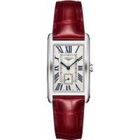 LONGINES DolceVita 獨立小秒針石英錶-銀x紅/26mm L57554715