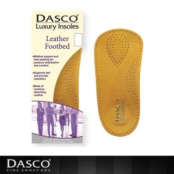 【鞋之潔】英國伯爵DASCO 61081皮革足弓矯正鞋墊 支撐腳跟保護足弓 柔軟透氣