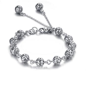【I.Dear Jewelry】 寵愛時光-簍空雕花閃亮鍍銀手環-現貨