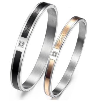【I.Dear Jewelry】 無盡的愛-西德鋼-情侶鈦鋼手環 (對環組)