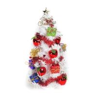 台灣製迷你1呎/1尺 (30cm)裝飾白色聖誕樹( 紅蘋果禮物盒系)