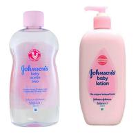 【義大利 Johnsons 嬌生】嬰兒潤膚油-原始香味(16.9oz/500ml)*2+嬰兒乳液(16.9oz/500ml)*2