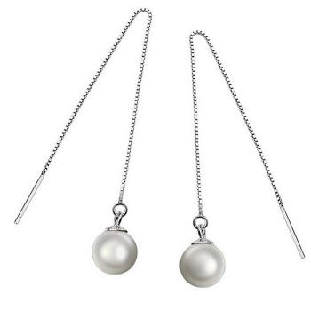 【I.Dear Jewelry】 天生麗質-正白K-氣質珍珠線耳環-現貨