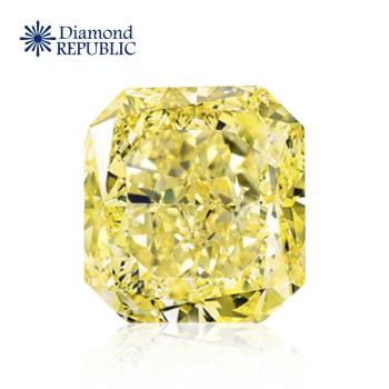 【鑽石共和國】GIA 方型天然黃彩鑽0.11克拉 Natural Fancy Yellow / 無淨度鑑定 / 無雷射編號