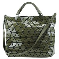 ISSEY MIYAKE 三宅一生BAOBAO CRYSTAL漆皮圓弧兩用包(大/綠)