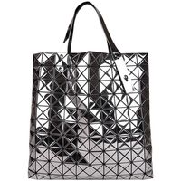 ISSEY MIYAKE 三宅一生 BAOBAO鏡面方格10x10手提包(銀)