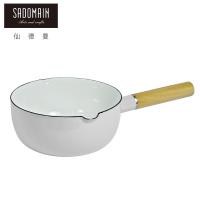 【仙德曼 SADOMAIN】琺瑯單柄雪平鍋-白色