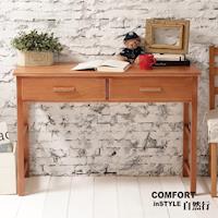 CiS自然行實木家具 書桌-電腦桌-化妝桌-邊桌W110cm(溫暖柚木色)