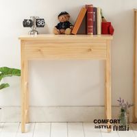 CiS自然行實木家具 書桌-電腦桌-化妝桌-邊桌W80cm(水洗白色)