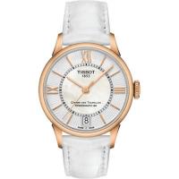 TISSOT 杜魯爾系列機械動力80腕錶-玫瑰金框x白/32mm T0992073611800