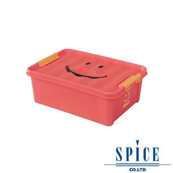 SPICE  KIDS馬卡龍附蓋微笑整理箱收納箱紅色S