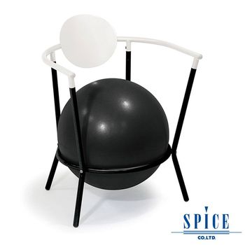 日本SPICE 多功能瑜珈平衡球-碳黑白