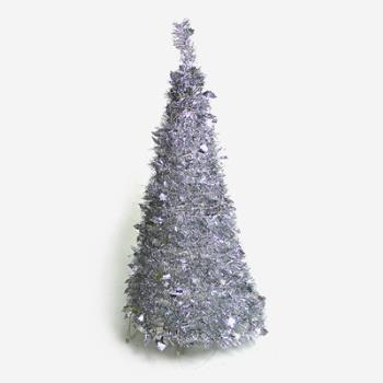 摩達客_4尺/4呎(120cm) 創意彈簧摺疊聖誕樹 (銀色系)(本島免運費)