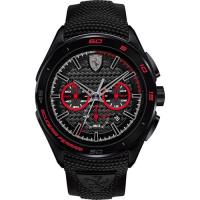Scuderia Ferrari 法拉利 急速三眼計時腕錶-黑x紅圈/45mm 0830344