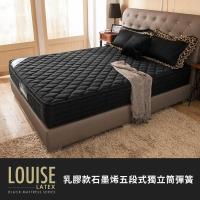 【OBIS鑽黑系列】三線乳膠五段式獨立筒無毒床墊-雙人特大6*7尺