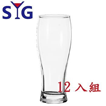 【SYG 台玻】玻璃曲線啤酒杯彎水杯365cc-12入組