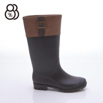 【88%】英倫時尚 雙色拼接 雨天必備 超防水 PVC 雨鞋 雨靴
