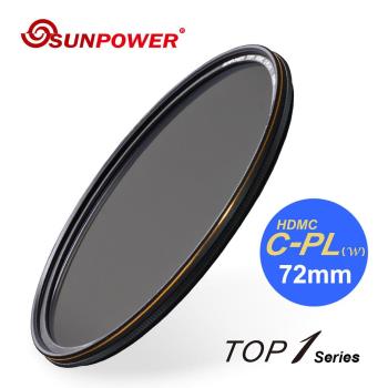 SUNPOWER TOP1 72mm HDMC CPL 超薄框鈦元素環形偏光鏡