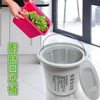 18L乾濕分離式 廚餘回收桶 +專利花香垃圾袋1包3捲/台灣製造/金德恩