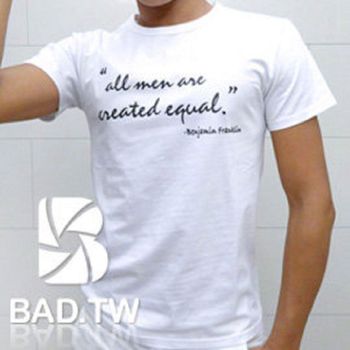 壞男愛世界《人人平等限量款 - 超舒適彈性合身剪裁T恤 (白) 》
