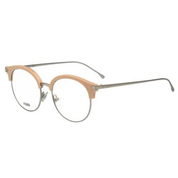 FENDI 復古眉框圓框 光學眼鏡 (粉膚色)FF0165