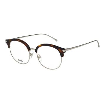 FENDI 復古眉框圓框 光學眼鏡 (琥珀色)FF0165