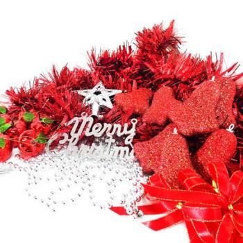 摩達客 聖誕裝飾配件包組合~經典純紅色系 (2尺(60cm)樹適用)(不含聖誕樹)(不含燈)
