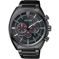 【CITIZEN 星辰】光動能夜行戰士三眼計時不鏽鋼腕錶/45mm/CA4285-50H