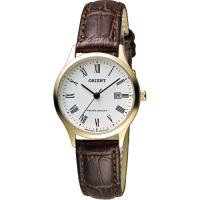 ORIENT 東方錶 優雅復刻羅馬石英女錶-白x金框/28mm FSZ3N009W