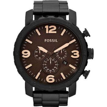 FOSSIL大世紀戰神三眼計時腕錶-咖啡xIP黑/50mmJR1356
