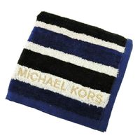 MICHAEL KORS條紋三色毛巾(黑x藍x白)