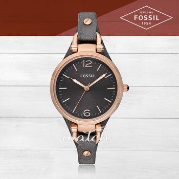 【FOSSIL】簡約時尚_皮革錶帶_指針女錶(ES3077)