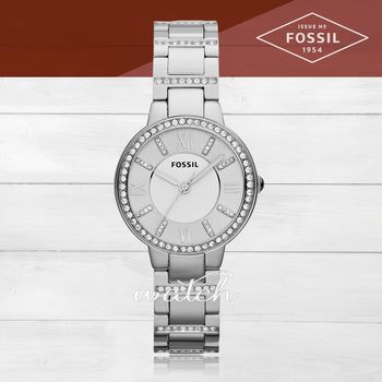 【FOSSIL】浪漫氣質_不鏽鋼錶帶_防水_晶鑽指針女錶(ES3282)