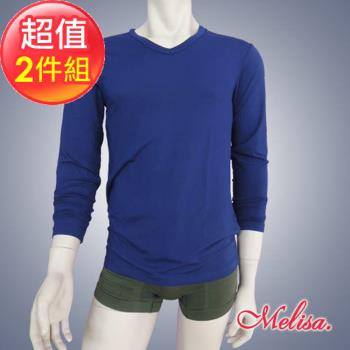 【蘇菲娜】保暖吸濕透氣保暖V領觸感柔軟舒適男性衛生衣兩件組(LD-07)