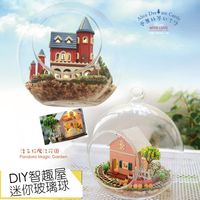 創意手工製作 DIY玻璃球小屋 智趣屋 聲控LED燈 手工拼裝模型 手作迷 微縮景觀 生日禮物