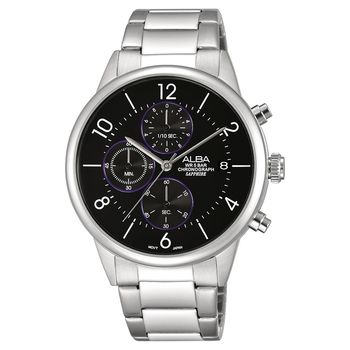 ALBA Prestige 街頭酷流行計時腕錶-黑/40mm VD57-X079D(AM3335X1)